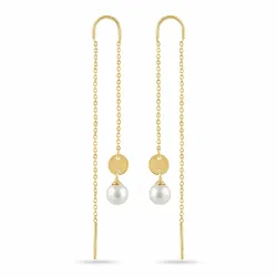 lange ketten ohrringe in vergoldetem Silber