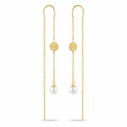 lange ketten ohrringe in vergoldetem Silber