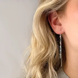 lange mehrfarbigen ketten ohrringe in Silber - Loom Stones