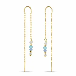 lange ketten ohrringe in vergoldetem Silber