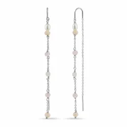 lange pink ketten ohrringe in Silber