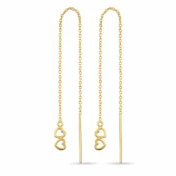 lange ketten ohrringe in vergoldetem Silber