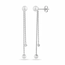 lange ketten ohrringe in Silber