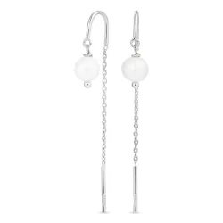 lange Perle ketten ohrringe in Silber