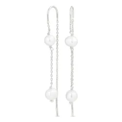 lange Perle ketten ohrringe in Silber