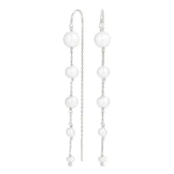 lange Perle ketten ohrringe in Silber