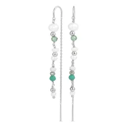 lange ketten ohrringe in Silber - Loom Stones