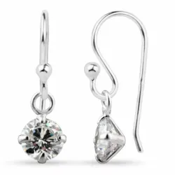 Lange runder zirkon ohrringe in silber