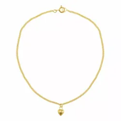 Fußkette aus vergoldetem sterlingsilber und herzförmiger anhänger aus vergoldetem sterlingsilber