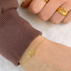 Hamsas Hand Armband aus vergoldetem Sterlingsilber und Anhänger aus vergoldetem Sterlingsilber