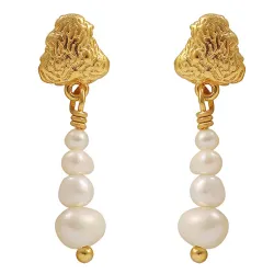 Hultquist Coralie white Ohrringe in vergoldetem Sterlingsilber