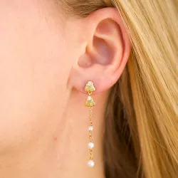 Hultquist Coralie white grande Ohrringe in vergoldetem Sterlingsilber