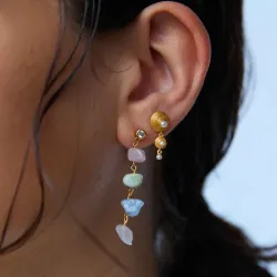 Hultquist Shelly double Perle Ohrringe in vergoldetem Sterlingsilber