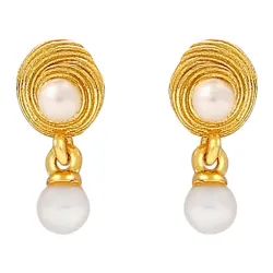 Hultquist Shelly Perle Ohrringe in vergoldetem Sterlingsilber