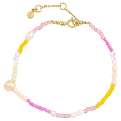 Hultquist Pink Rainbow Armband in vergoldetem Sterlingsilber