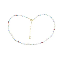 Hultquist Zoe Halskette in vergoldetem Sterlingsilber mehrfarbigem Schmuckstein