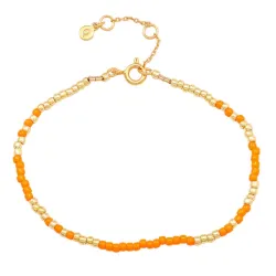 Hultquist Orange Mila orangefarbenem Perle Armband in vergoldetem Sterlingsilber