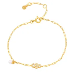 Hultquist Scarlet Armband in vergoldetem Sterlingsilber weißem Zirkon