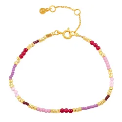 Hultquist Runa mehrfarbigen Perle Armband in vergoldetem Sterlingsilber