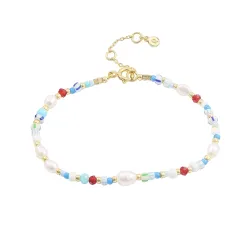 Hultquist Zoe Armband in vergoldetem Sterlingsilber mehrfarbigem Schmuckstein