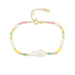 Hultquist Aurora mehrfarbigen Armband in vergoldetem Sterlingsilber mehrfarbigem Schmuckstein