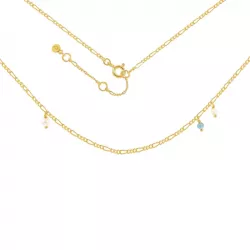 Hultquist Halskette mit Anhänger in vergoldetem Sterlingsilber hellblauem Schmuckstein