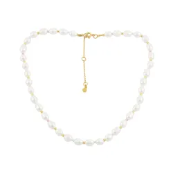 Hultquist Pastel Perle Halskette in vergoldetem Sterlingsilber