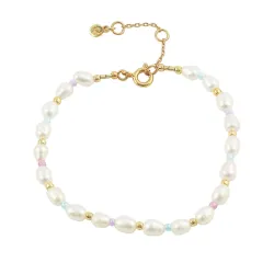 Hultquist Pastel pearl Perle Armband in vergoldetem Sterlingsilber