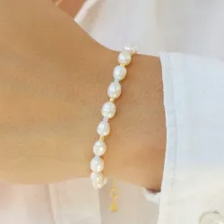 Hultquist Pastel pearl Perle Armband in vergoldetem Sterlingsilber