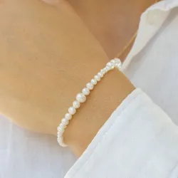 Hultquist Milkyway plain Perle Armband in vergoldetem Sterlingsilber
