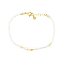 Hultquist Olivia Perle Armband in vergoldetem Sterlingsilber farbigem Schmuckstein