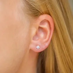 4 mm Ohrstecker in 9 Karat Gold mit Zirkon - Gold Collection