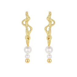 Nava Avisa Perle Ohrringe in vergoldetem Sterlingsilber