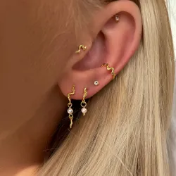 Nava Aquarius Perle Ohrringe in vergoldetem Sterlingsilber