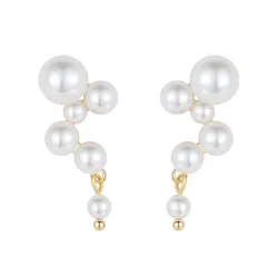 Nava Esen Perle Ohrringe in vergoldetem Sterlingsilber