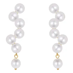 Nava Zinnia Perle Ohrringe in vergoldetem Sterlingsilber