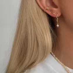 Nava Peony Perle Ohrringe in vergoldetem Sterlingsilber