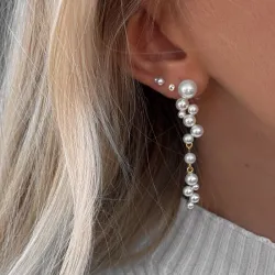 Nava Amun Perle Ohrringe in vergoldetem Sterlingsilber