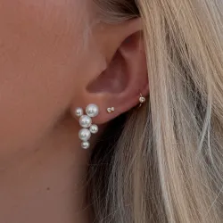 Nava Megha Perle Ohrringe in vergoldetem Sterlingsilber