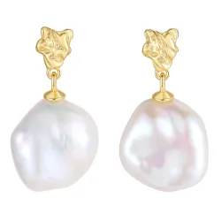 Nava Nimue Perle Ohrringe in vergoldetem Sterlingsilber