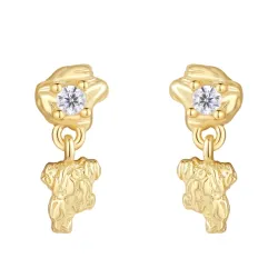 Nava Enya Ohrringe in vergoldetem Sterlingsilber weißem Zirkon