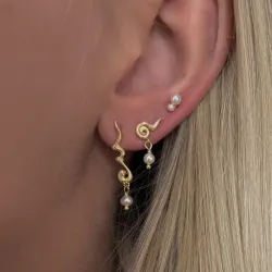 Nava Chimere Perle Ohrringe in vergoldetem Sterlingsilber