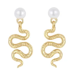 Nava Astika Schlange Ohrringe in vergoldetem Sterlingsilber