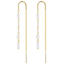 Nava Ekans Perle ketten ohrringe in vergoldetem Sterlingsilber