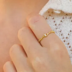 Nava Osiris justierbar Ring in vergoldetem Sterlingsilber weißem Zirkon