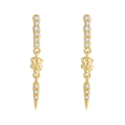 Nava Cleopatra Ohrringe in vergoldetem Sterlingsilber weißem Zirkon