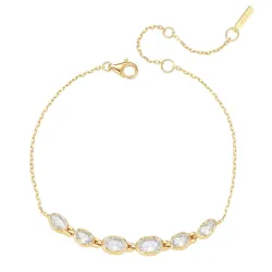 Nava Akhen Armband in vergoldetem Sterlingsilber weißem Zirkon