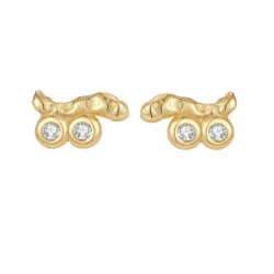 Nava Horea Ohrringe in vergoldetem Sterlingsilber weißem Zirkon