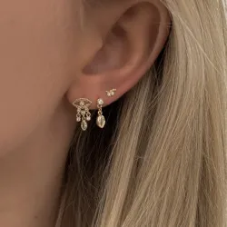 Nava Horea Ohrringe in vergoldetem Sterlingsilber weißem Zirkon