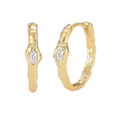 Nava Montu Ohrringe in vergoldetem Sterlingsilber weißem Zirkon